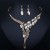 occidental style fashion brief crystal gem necklace earrings set banquet