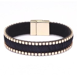 occidental style fashion real leather buckle bracelet women brief student Alloy star Street Snap