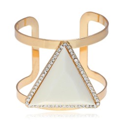 new occidental style exaggerating Metal triangle bangle diamond resin opening ..
