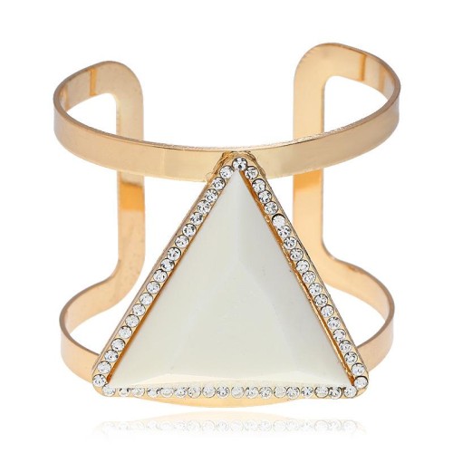 new occidental style exaggerating Metal triangle bangle diamond resin opening bangle