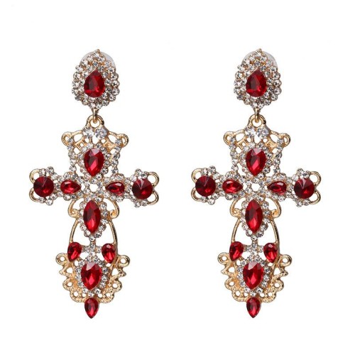 UR exaggerating earrings classic cross earring diamond