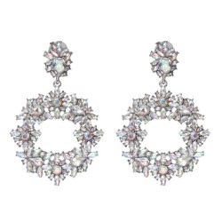UR high-end Rhinestone earrings classic samll floral earring fashion