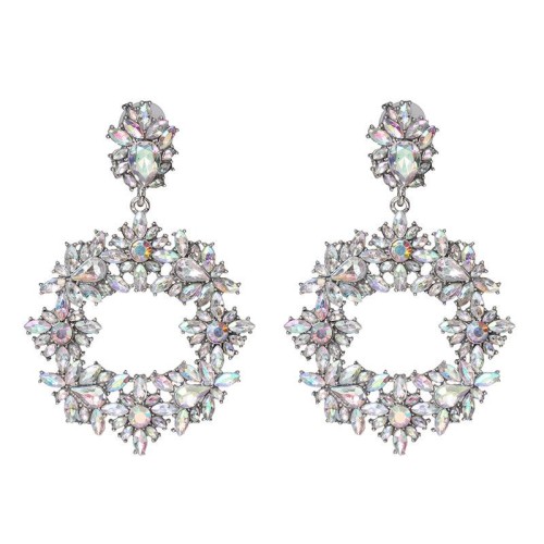 UR high-end Rhinestone earrings classic samll floral earring fashion