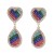 UR Double Peach heart Rhinestone earrings glass diamond earring