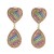 UR Double Peach heart Rhinestone earrings glass diamond earring