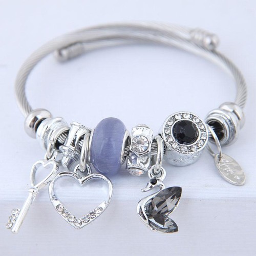 occidental style fashion  Metal all-PurposeDL concise key love swan pendant more elements accessories personality ban