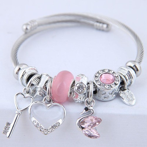 occidental style fashion  Metal all-PurposeDL concise key love swan pendant more elements accessories personality ban