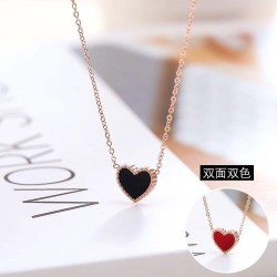 fine titanium steel woman necklace  titanium steel concise love personality wo..