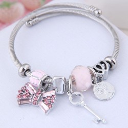 occidental style fashion  Metal all-PurposeDL concise flash diamond bow key al..