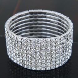  Korean style fashion sweet Metal mosaic Rhinestone bride accessories elastici..