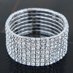  Korean style fashion sweet Metal mosaic Rhinestone bride accessories elastici..