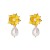  Pearl earring flowers Alloy brief earrings woman temperament enamel fashion personality ear stud