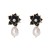  Pearl earring flowers Alloy brief earrings woman temperament enamel fashion personality ear stud