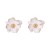 brief samll ear stud enamel petal Pearl ear stud occidental style flowers earrings