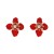 brief ear stud enamel petal Pearl ear stud occidental style flowers earrings
