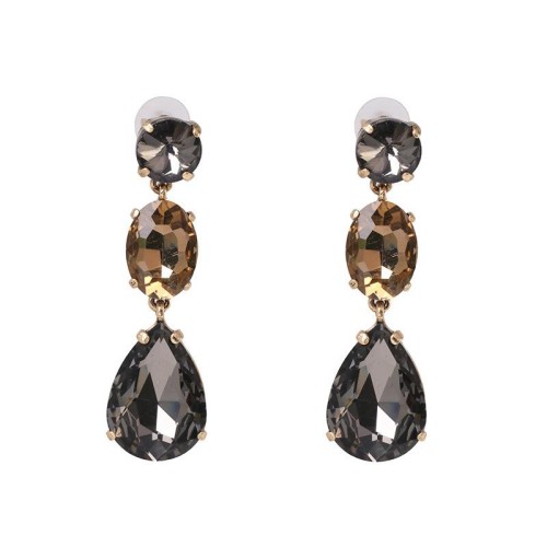 occidental style Korean style temperament colorful diamond drop earrings ear stud collocation