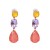 occidental style Korean style temperament colorful diamond drop earrings ear stud collocation