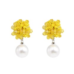 Bohemia sector ear stud beads ear stud color crystal ear stud tassel Earring