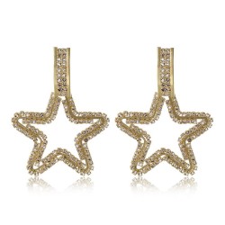 occidental style exaggerating geometry diamond star earrings female fashion Bo..