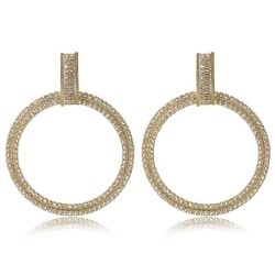 occidental style exaggerating geometry circle circle diamond Round earrings fe..