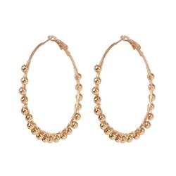 occidental style fashion creative style stainless steel circle big earrings titanium steel brief tassel gold Beads ea