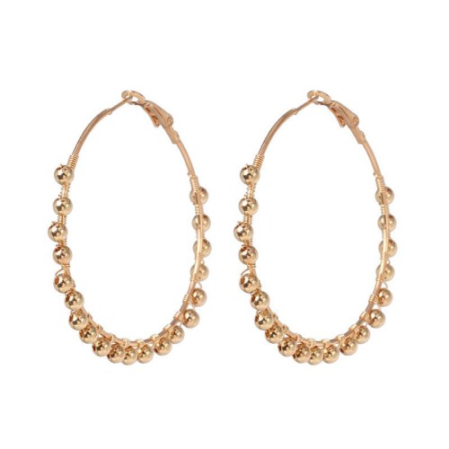 occidental style fashion creative style stainless steel circle big earrings titanium steel brief tassel gold Beads ea