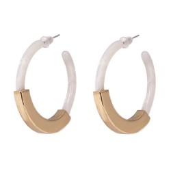 resin Acrylic plates gold Alloy buckle earrings earrings