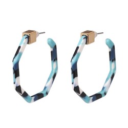 resin Acrylic plates gold Alloy buckle earrings earrings