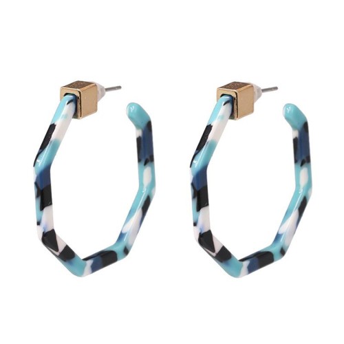 resin Acrylic plates gold Alloy buckle earrings earrings