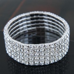  Korean style fashion sweet Metal mosaic Rhinestone bride accessories elastici..