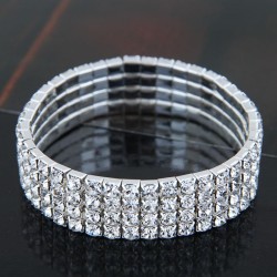  Korean style fashion sweet Metal mosaic Rhinestone bride accessories elastici..