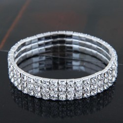  Korean style fashion sweet Metal mosaic Rhinestone bride accessories elastici..