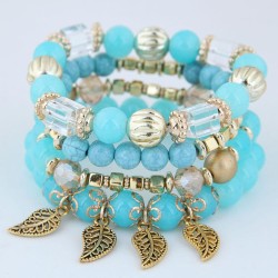 occidental style trend  concise Metal leaves all-Purpose multilayer beads temp..