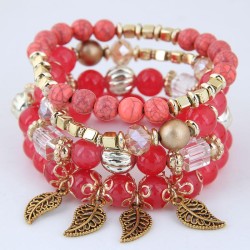 occidental style trend  concise Metal leaves all-Purpose multilayer beads temp..