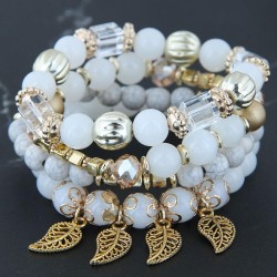 occidental style trend  concise Metal leaves all-Purpose multilayer beads temp..