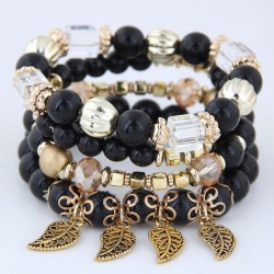 occidental style trend  concise Metal leaves all-Purpose multilayer beads temp..