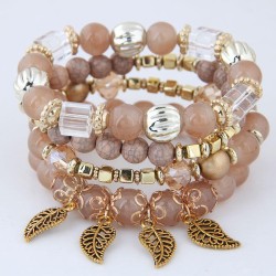 occidental style trend  concise Metal leaves all-Purpose multilayer beads temp..