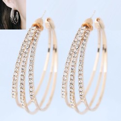 fine  Korean style fashion sweet diamond concise circle personality ear stud
