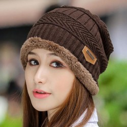 knitting woman thick warm bag head Outdoor Korean style woolen hat