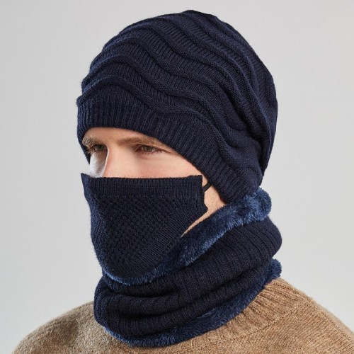hat man warm knitting woolen Winter occidental style wind three