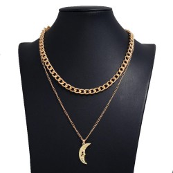 occidental style fashion  Metal all-Purpose Meniscus Metal Double layer chain ..