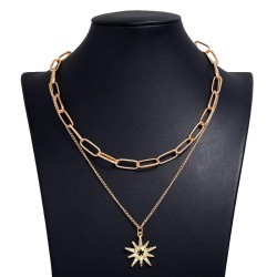 occidental style fashion  Metal all-Purpose sun flower Metal Double layer chai..