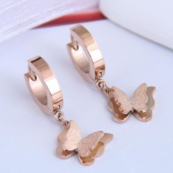 fine Korean style fashion sweetOL butterfly titanium steel personality ear stu..