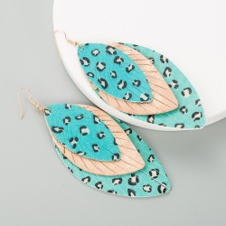 occidental style creative exaggerating multilayer leather print leaves Modelin..
