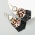 leopard long style leather pure natural embed fully-jewelled earrings woman exaggerating Earring earrings