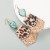 leopard long style leather pure natural embed fully-jewelled earrings woman exaggerating Earring earrings