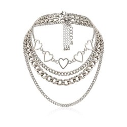 occidental style  punk chain multilayer  fashion brief all-Purpose Peach heart..