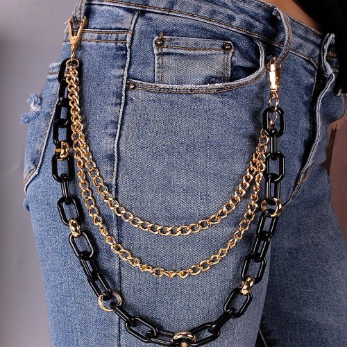 occidental style  Word chain color punk chain  Acrylic Metal multilayer chain chain woman