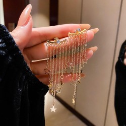 silver Korea big fashion brief star tassel earrings long style earring persona..