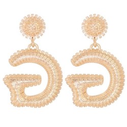 Metal earrings Irregular circle geometry ear stud woman exaggerating retro win..